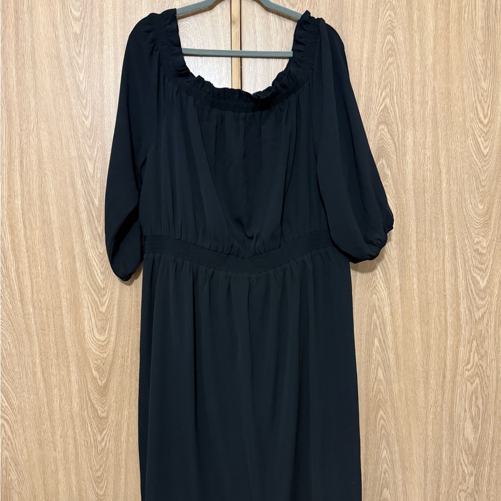 Lane Bryant Black Elbow or Off Shoulder Sleeve Dress